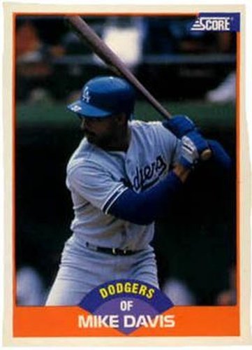 #376 Mike Davis - Los Angeles Dodgers - 1989 Score Baseball