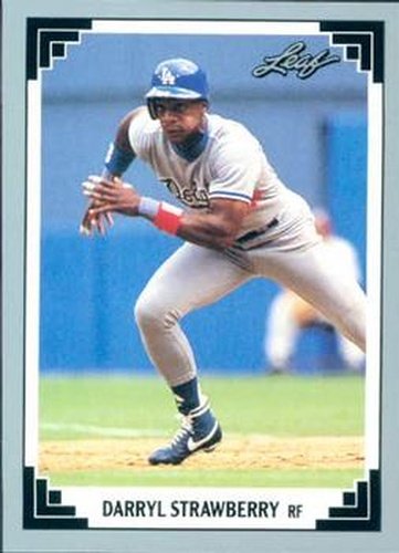 #377 Darryl Strawberry - Los Angeles Dodgers - 1991 Leaf Baseball
