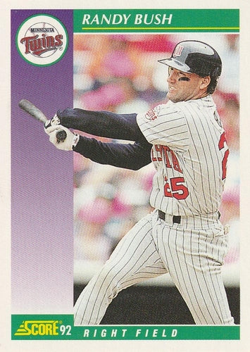 #377 Randy Bush - Minnesota Twins - 1992 Score Baseball