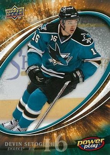 #378 Devin Setoguchi - San Jose Sharks - 2008-09 Upper Deck Power Play Box Set Hockey