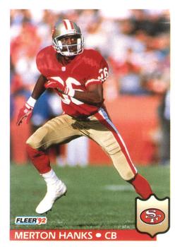 #378 Merton Hanks - San Francisco 49ers - 1992 Fleer Football