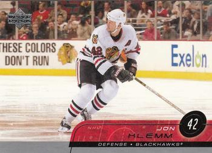 #37 Jon Klemm - Chicago Blackhawks - 2002-03 Upper Deck Hockey