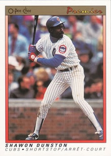 #37 Shawon Dunston - Chicago Cubs - 1991 O-Pee-Chee Premier Baseball