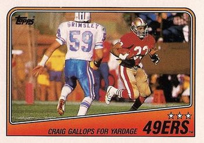 #37 49ers Team Leaders - Roger Craig - San Francisco 49ers - 1988 Topps Football
