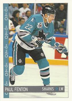 #380 Paul Fenton - San Jose Sharks - 1992-93 O-Pee-Chee Hockey