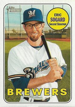 #380 Eric Sogard - Milwaukee Brewers - 2018 Topps Heritage Baseball