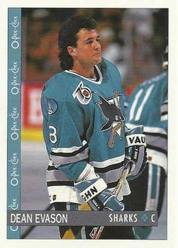 #381 Dean Evason - San Jose Sharks - 1992-93 O-Pee-Chee Hockey