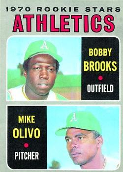 #381 Athletics 1970 Rookie Stars Bobby Brooks / Mike Olivo - Oakland Athletics - 1970 Topps Baseball