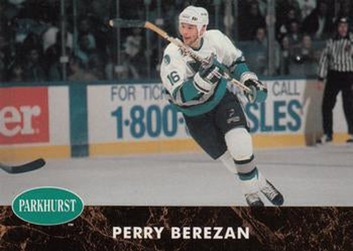 #381 Perry Berezan - San Jose Sharks - 1991-92 Parkhurst Hockey