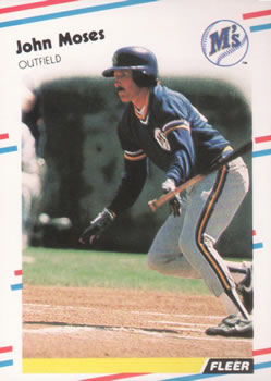 #381 John Moses - Seattle Mariners - 1988 Fleer Baseball