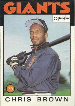 #383 Chris Brown - San Francisco Giants - 1986 O-Pee-Chee Baseball