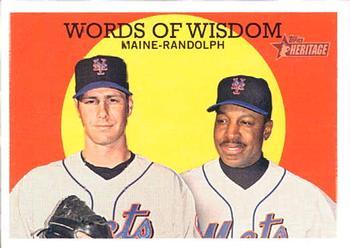 #383 Words of Wisdom John Maine / Willie Randolph - New York Mets - 2008 Topps Heritage Baseball