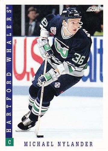 #383 Michael Nylander - Hartford Whalers - 1993-94 Score Canadian Hockey