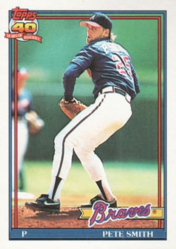 #383 Pete Smith - Atlanta Braves - 1991 Topps Baseball