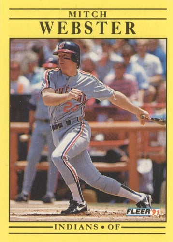 #384 Mitch Webster - Cleveland Indians - 1991 Fleer Baseball
