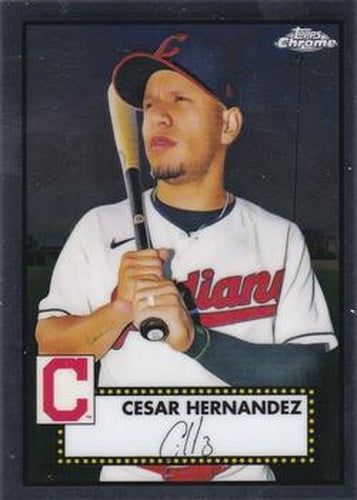 #384 Cesar Hernandez - Cleveland Indians - 2021 Topps Chrome Platinum Anniversary Baseball