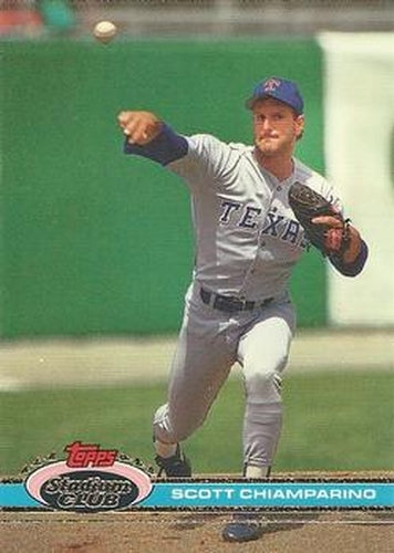 #384 Scott Chiamparino - Texas Rangers - 1991 Stadium Club Baseball