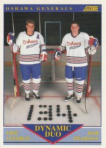 #385 Eric Lindros/Rob Pearson - Toronto Maple Leafs - 1991-92 Score Canadian Hockey
