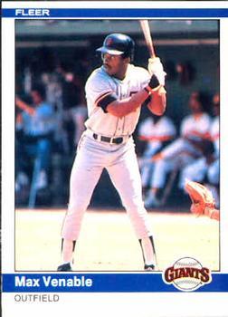 #385 Max Venable - San Francisco Giants - 1984 Fleer Baseball