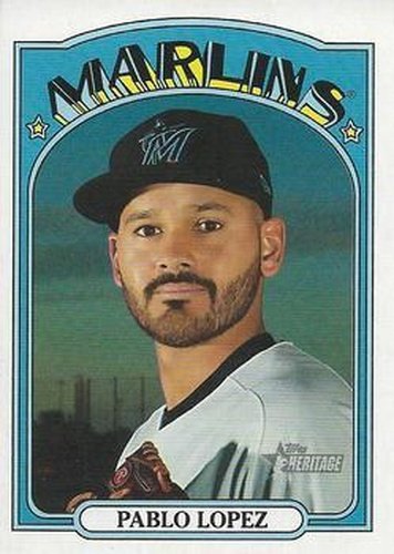 #385 Pablo Lopez - Miami Marlins - 2021 Topps Heritage Baseball