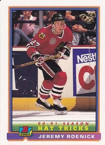 #386 Jeremy Roenick - Chicago Blackhawks - 1991-92 Bowman Hockey