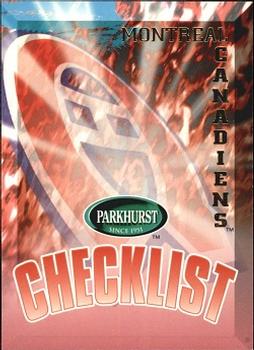 #387 Canadiens Checklist - Montreal Canadiens - 1995-96 Parkhurst International Hockey
