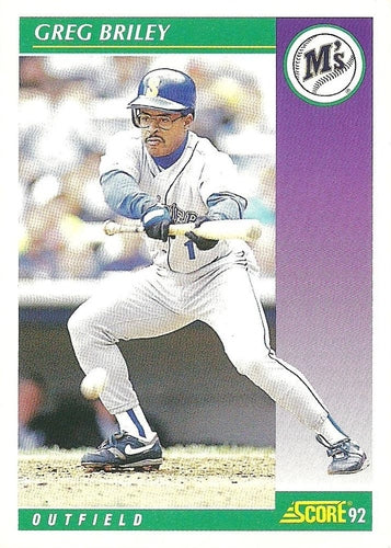 #387 Greg Briley - Seattle Mariners - 1992 Score Baseball