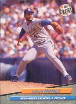 #387 Edwin Nunez - Milwaukee Brewers - 1992 Ultra Baseball
