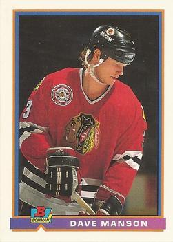 #389 Dave Manson - Chicago Blackhawks - 1991-92 Bowman Hockey