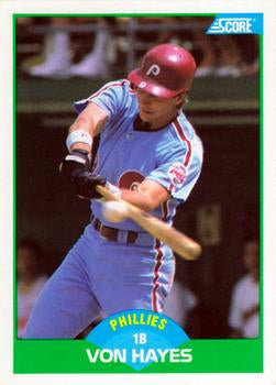 38 Von Hayes - Philadelphia Phillies - 1989 Score Baseball