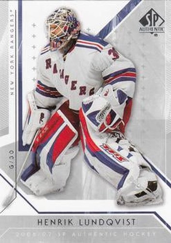 #38 Henrik Lundqvist - New York Rangers - 2006-07 SP Authentic Hockey