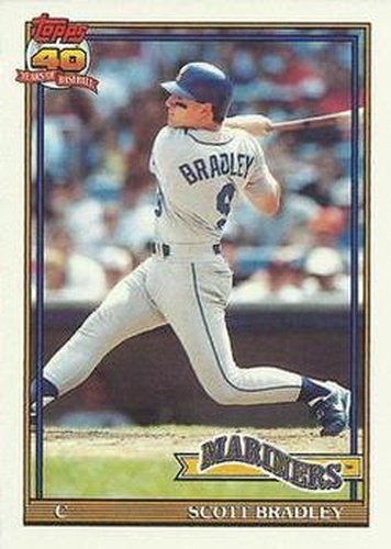 #38 Scott Bradley - Seattle Mariners - 1991 Topps Baseball