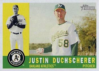 #38 Justin Duchscherer - Oakland Athletics - 2009 Topps Heritage Baseball