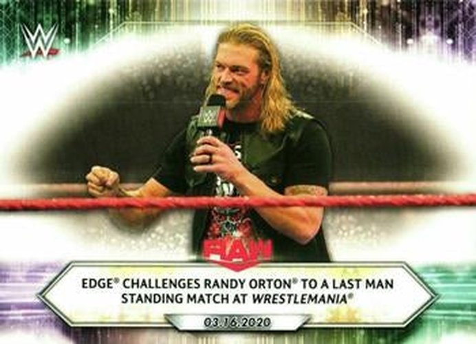 #38 Edge challenges Randy Orton to Last Man Standing Match at WrestleMania - 2021 Topps WWE Wrestling