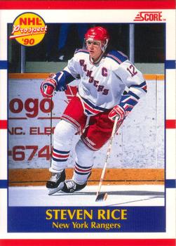 #390 Steven Rice - New York Rangers - 1990-91 Score Canadian Hockey