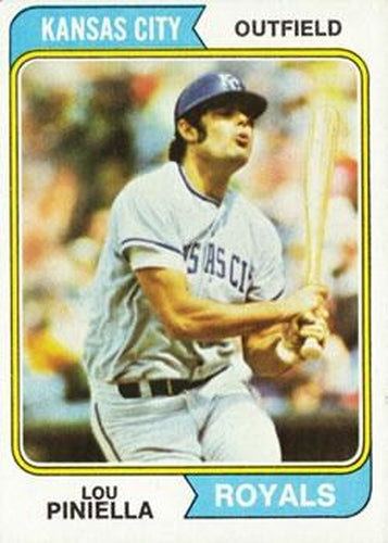 #390 Lou Piniella - Kansas City Royals - 1974 Topps Baseball