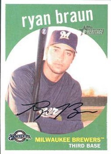 #390 Ryan Braun - Milwaukee Brewers - 2008 Topps Heritage Baseball