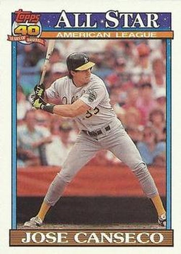 #390 Jose Canseco - Oakland Athletics - 1991 Topps Baseball