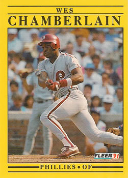 #391 Wes Chamberlain - Philadelphia Phillies - 1991 Fleer Baseball