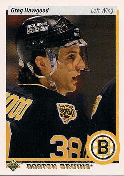#391 Greg Hawgood - Boston Bruins - 1990-91 Upper Deck Hockey