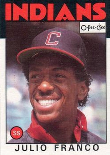 #391 Julio Franco - Cleveland Indians - 1986 O-Pee-Chee Baseball