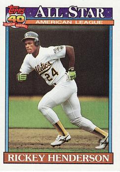 #391 Rickey Henderson - Oakland Athletics - 1991 Topps Baseball