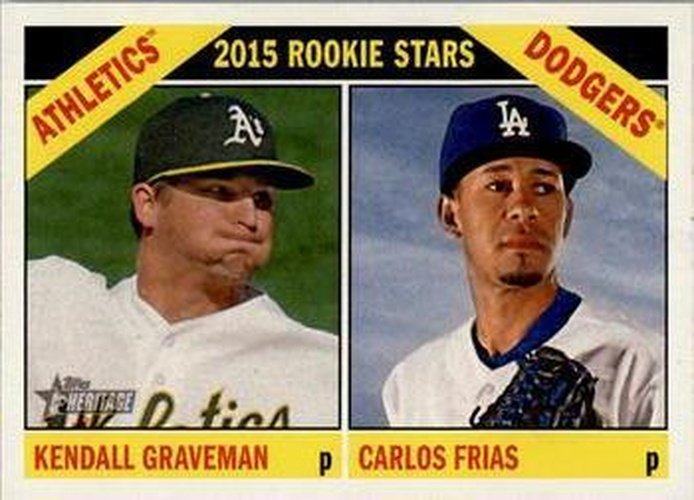#392 Carlos Frias / Kendall Graveman - Los Angeles Dodgers / Oakland Athletics - 2015 Topps Heritage Baseball