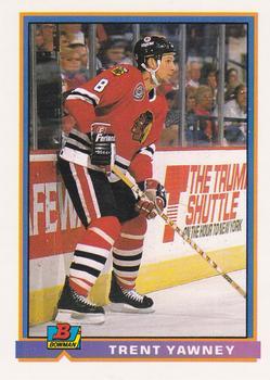 #393 Trent Yawney - Chicago Blackhawks - 1991-92 Bowman Hockey