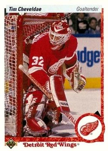 #393 Tim Cheveldae - Detroit Red Wings - 1990-91 Upper Deck Hockey