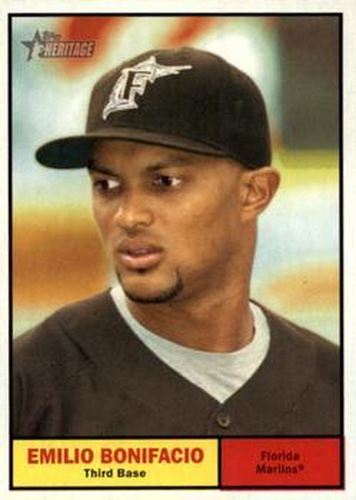 #394 Emilio Bonifacio - Florida Marlins - 2010 Topps Heritage Baseball