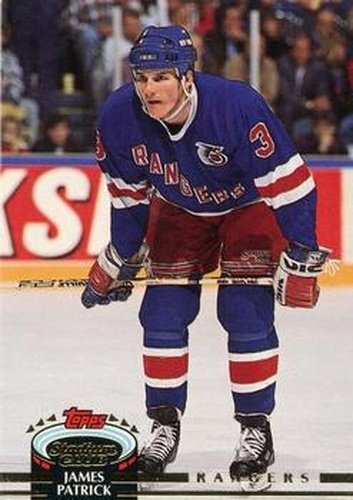 #394 James Patrick - New York Rangers - 1992-93 Stadium Club Hockey