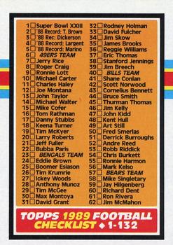 #394 Checklist 1-132 - 1989 Topps Football