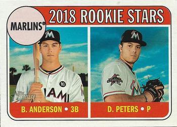 #395 Dillon Peters / Brian Anderson - Miami Marlins - 2018 Topps Heritage Baseball