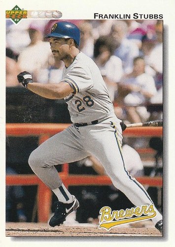 #396 Franklin Stubbs - Milwaukee Brewers - 1992 Upper Deck Baseball
